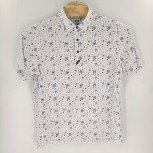Neverland Shirt Mens Large White Golf Polo Neverland FTK Stretch Performance
